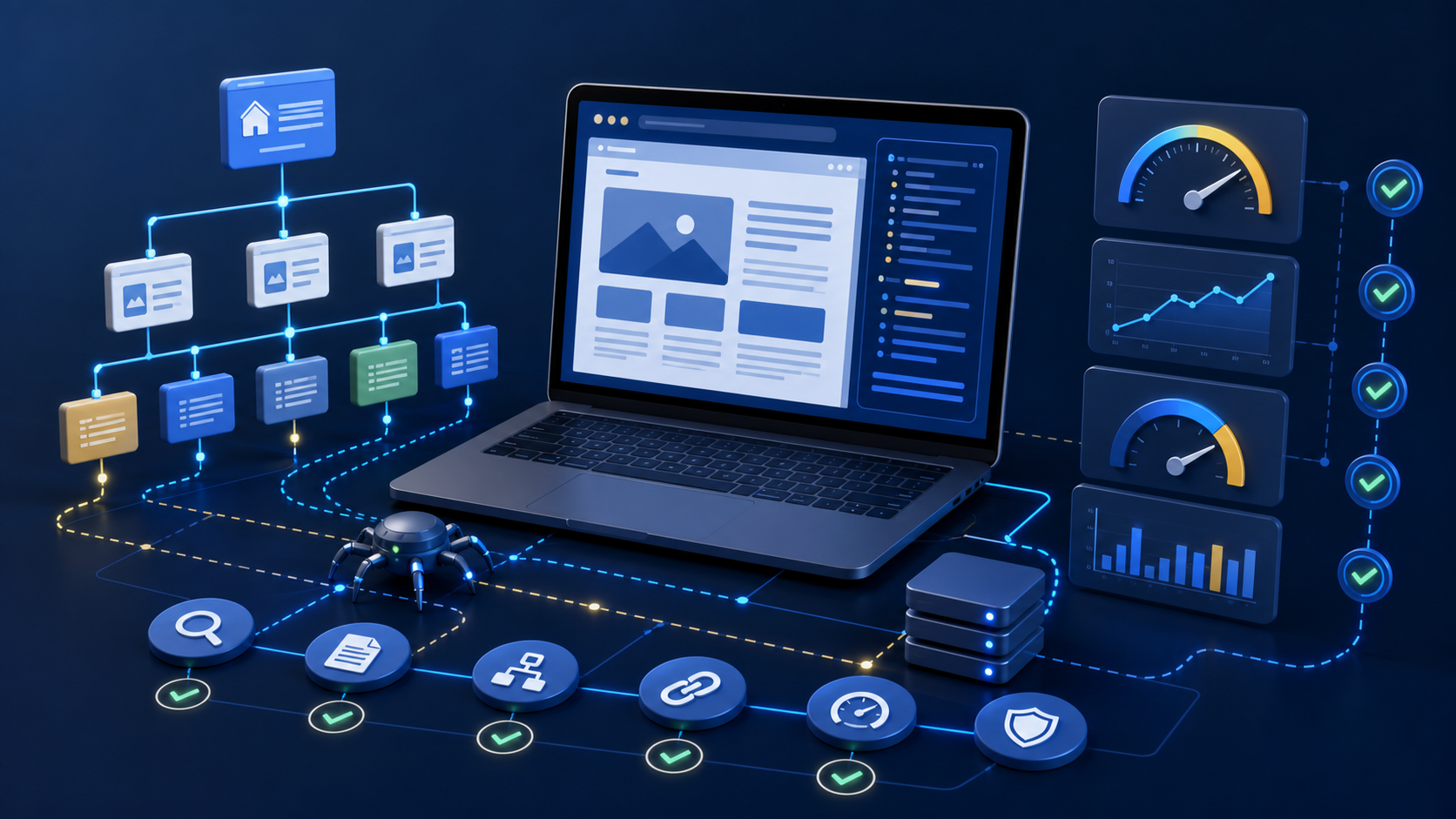 Technical SEO audit showing website architecture and validation checks